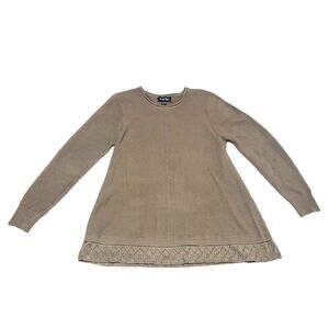 Charlie Paige tan beige knit Sweater women's S/M